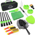 18Pcs Car Detailing Kit, Interior Car Cleaning Kit, Leather & Textile Car Interior Brush, Car Detailing Brush Set with Windshield Cleaning Tool Complete Car Interior Care Kit by Funsmore
