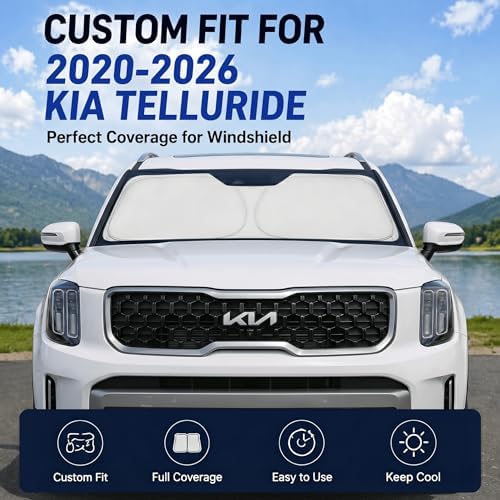 Custom Fit Windshield Sun Shade for Kia Telluride 2020-2026 - Image 2