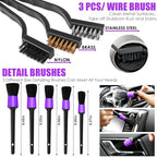 20PCS Car Cleaning Kit, Car Interior Detailing Kit with Purple High Power Handheld Vacuum, Detailing Brush Set, Windshield Cleaner, Cleaning Gel, Complete Auto Accessories for Women - Image 5