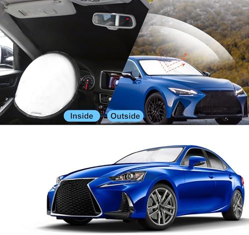 TINGLU Sun Shade for Le xus is Sedan (NOT for Le xus RX, ES) 2014-2020 Accessories Windshield Sun Shade Window Shade UV Rays Protection Sun Visor Cover with Steering Wheel Sunshade Storage Bag - Image 6