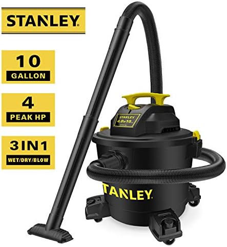 STANLEY Wet/Dry Vacuum SL18191P, 10 Gallon 4 Horsepower 16 FT Clean Range Shop, Ideal for Home/Garage/Laundry Rooms with Attachments, Strong Suction Large Capacity Multiple Accessories - Image 2