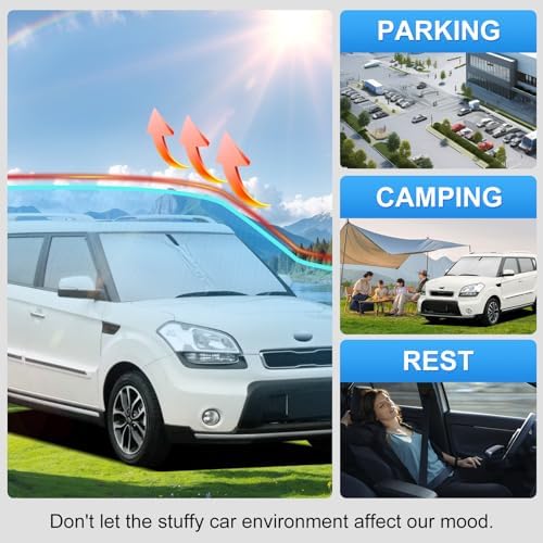 Custom Fit Windshield Sun Shade for Kia Soul Base 2014-2019 - Image 6