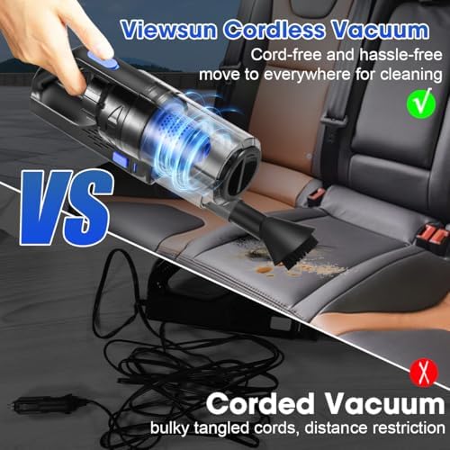 Car Cleaning Kit, Car Interior Detailing Kit with High Power Handheld Vacuum Cordless Rechargeable, Detailing Brush Set, Windshield Cleaner, Complete Auto Accessories for Men, Women Gift - Image 2