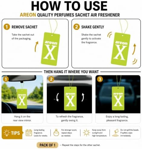 AREON X Mountain Fresh Paper Hanging Car Air Freshener - Pack of 12 - Image 4