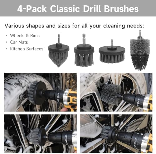 Car Detailing Kit, Car Detailing Brush Set, Car Cleaning Kit, Auto Detailing Tools for Interior Exterior Wheels, Professional Car Wash Accessories with Windshield Cleaning Tool and Storage Box(Grey) - Image 3