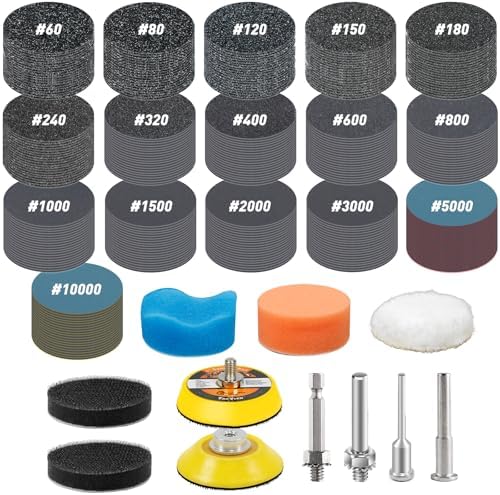 331 PCS 2 Inch Wet Dry Sanding Discs 60-10000 Grit Assorted by Pukamam