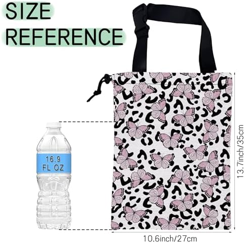 Butterfly Car Garbage Bag,Leopard Waterproof Small Car Trash Bag Hanging Back of Seat,Drawstring Hanging Car Trash Bag with Adjustable Buckle for Car Accessories - Image 2