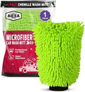 AIDEA Car Wash Mitt Microfiber, 1PK, Car Wash Brush, Green, 7.12''X10.14'' by AIDEAHOME