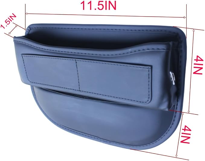 Seat Gap Organizer Car Seat Console Organizer Front Seat Side Storage Bag Center Console Side Pocket Car Seat Crevice Storage Seat Gap Filler Between Seat Storage Pouch（Black） - Image 3