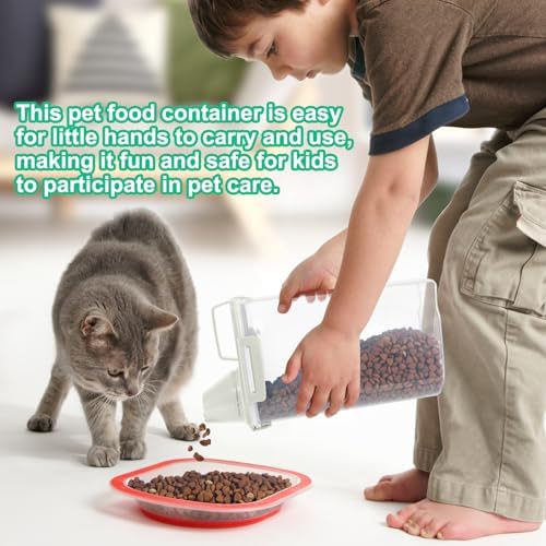TBMax Rice Storage Container 3 to 5 Lbs - Small Pet Dog Cat Food Container Dispenser with Easy Pouring Spout & Cup, Portable Cereal Container for Small Spaces, Travel, or Daily Use -Beige - Image 4