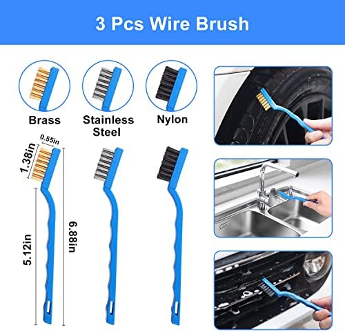 62'' Car Wash Brush Kit - Mitt, Mop, Sponge & Long Handle, Scratch-Free Chenille Replacement Head, Wheel Tire Brush, Car Detailing Kit for Cars, RV, Truck - Image 6