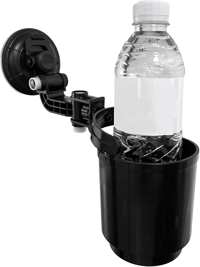 Recessed Folding Cup Drink Holder, Premium Quality Sturdy Folding Car Console Bottle Can Holder, Adjustable Automotive Drink Holder with Suction Cup, Car Accessories by Sylvil