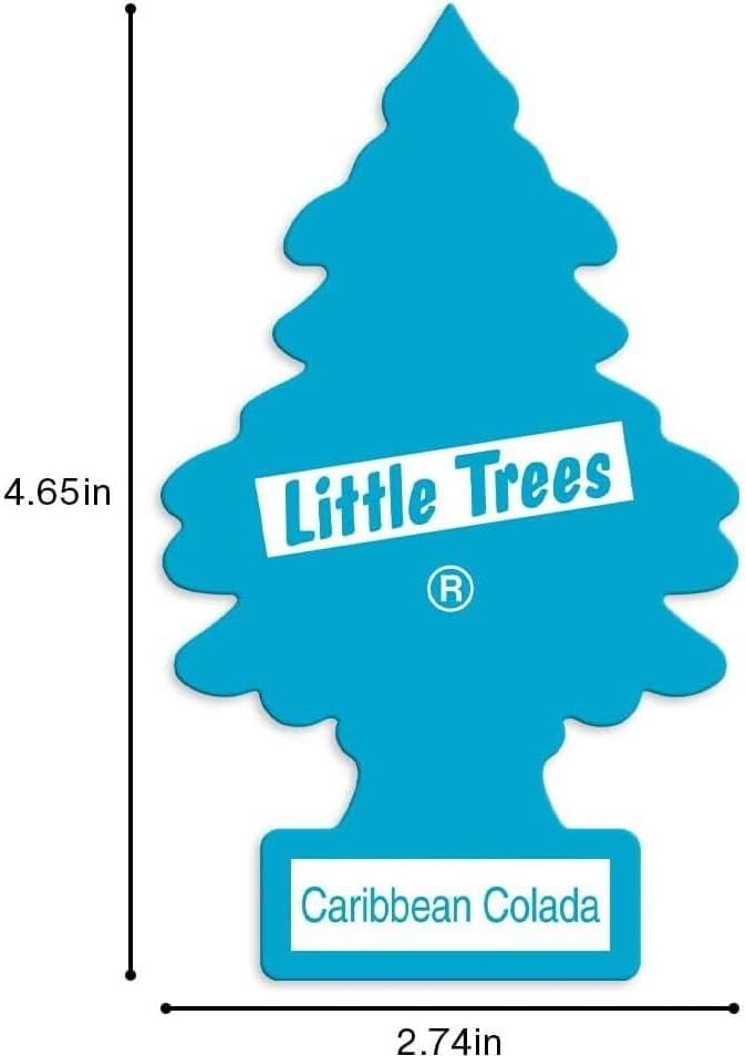 LITTLE TREES Car Air Freshener | Hanging Paper Tree for Home or Car | Caribbean Colada | 12 Pack - Image 7