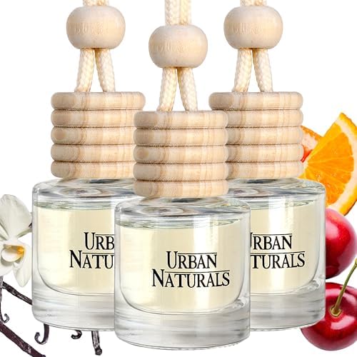 Urban Naturals Car Air Freshener Diffuser 3 Pack - Timeless Classics Essentials Scent, 45+ Days Long Lasting Fragrance, Made in USA, Glass & Wood, Hanging Design + Vent Cip, Easy To Use by UrbanNaturals