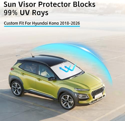 Windshield Sun Shade for Hyundai Kona 2018-2026 Sunshade - Image 2