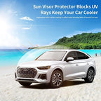 Custom Sunshade Windshield Sun Shade for 2018-2023 2024 2025 2026 Audi Q5 Q8 SUV Accessories Front Window Shades Cover for Windshield Sun Visor Screen Foldable 2 Layers 210T Protector Blocks UV Rays - Image 3