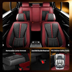 Fit Gladiator Car Seat Covers Compatible with Jeep Gladiator 2020-2024 2025 2026.Full Coverage Waterproof Leather,All-Weather Seat Cushion Protector-Easy Installation(Full Set,Red) - Image 3