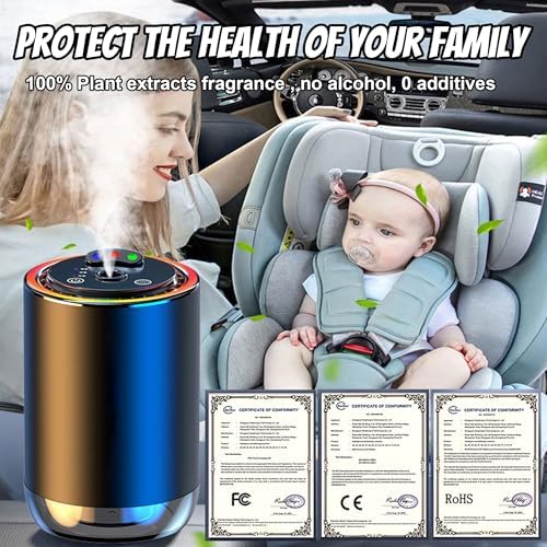 Smart Car Air Freshener, Car Air Freshener Diffuser with 3 Color Starry Sky Projection, Cars Scent Diffuser with RGB Music Syncing Light, 3 Mode Adjustable, Auto On/Off Cars Diffuser, 50ml Cologne - Image 6