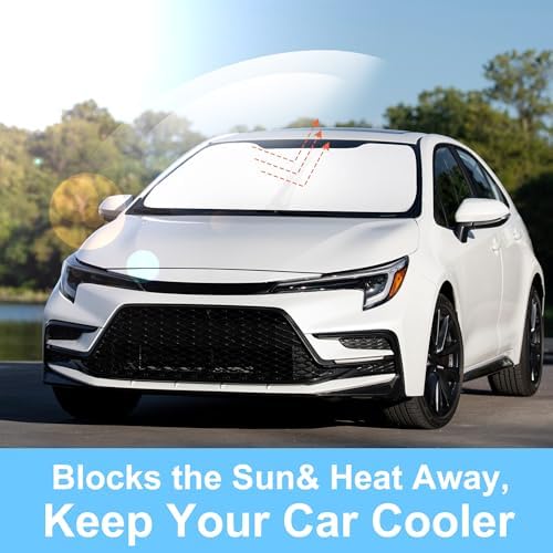 TINGLU Sun Shade for Toyota Corolla 2020-2025 2026(Not for Corolla Cross) Accessories Windshield Sun Shade Window Shade UV Rays Protection Sun Visor Cover with Steering Wheel Sunshade Storage Bag - Image 5