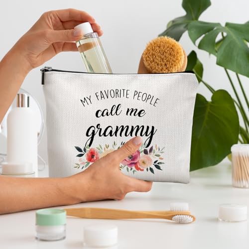 DILSJ Grammy Gifts Makeup Bag, Grammy Gifts For Christmas From Grandkids Cosmetic Bags For Women, Best Grandma Gift From Granddaughters Grandsons Zipper Makeup Pouch Travel Organizer Toiletry Bag - Image 3