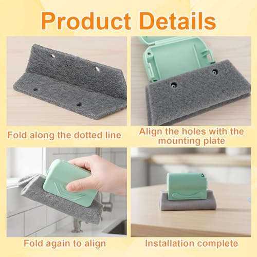 8-Piece Set with 3 Brushes and 2 Scrapers, Window Track Cleaner, Window Track Cleaning Tools for Window Sill Cleaning,Plastic Material Design for Home Maintenance - Image 3