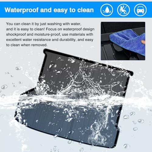 Powerty Trunk Mat for Mercedes-Benz GLE W166 2015-2019 (NOT Fit 2020 GLE 350 with 5 Seats, 2018 550e Hybrid), All Weather TPE Cargo Mat Liner for GLE Rear Trunk - Image 4