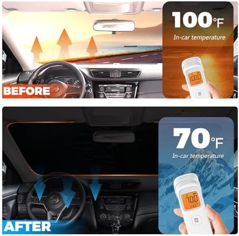 Foldable Front Windshield Sunshade fit for Nissan Rogue 2014-2020 - Image 2