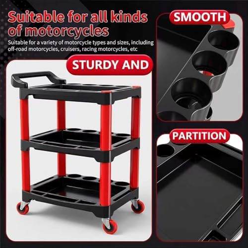 Auto Detailing Cart with Wheels, 3 Tier Rolling Detail Cart - Image 4