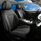 Front Seat Covers Custom Fit for Hyundai Ioniq 5 2021-2026,Black | Luxury Faux Leather, Waterproof, Anti-Slip, Airbag Compatible, Breathable, Car Seat Protectors, 1 Row 2 Seats by Unknown