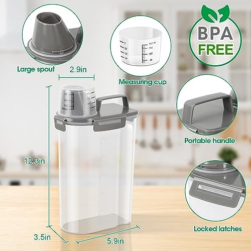 TBMax Rice Storage Container 3 to 5 Lbs - Small Cereal Oatmeal Flour Container with Easy Pouring Spout & Cup, Portable Pet Dog Cat Food Dispenser for Small Spaces, Travel, or Daily Use - Image 2