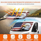 Bestview American Eagle Flag Windshield Sun Shade for 2014-2025 Dodge Ram ProMaster: Windshield Cover Sunshade for Cargo Van Accessories, Foldable Front Window Sunshade Sun Visor Protector - Image 2