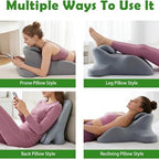 27° Memory Foam Wedge Pillow Forneck, Back & Leg Support – Multi-Position Ergonomic Cushion with Removable Cover,Black - Image 4