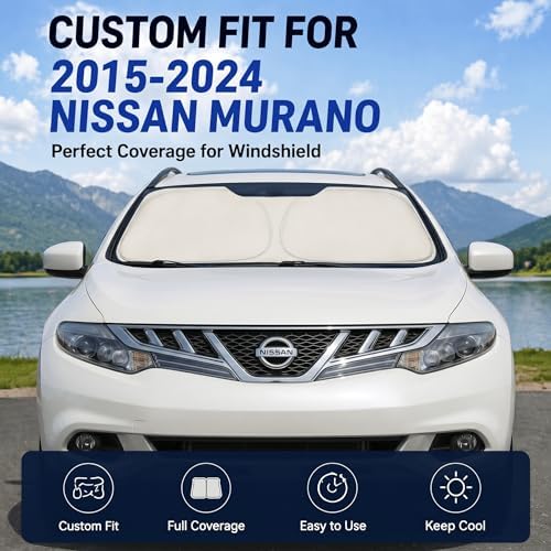 Custom Fit Windshield Sun Shade for Nissan Murano 2015-2024 - Image 2