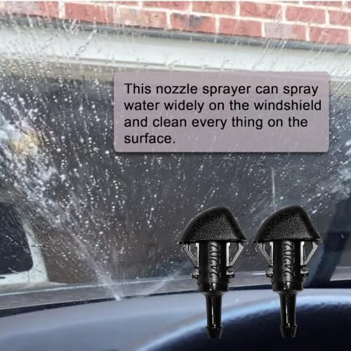 Front Windshield Washer Nozzles Kit for Nissan Frontier Navara 2005-2021 Pathfinder 05-12 Xterra 05-15 Kicks 09-21 Replaces 28933-ZP70A Wiper Spray Washer Jet with 3M Fluid Hose & 6 Connectors - Image 6