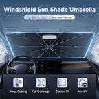 Autorder Windshield Sun Shade Umbrella for 2015-2025 2026 Chevrolet Chevy Tahoe/GMC Yukon Accessories,Upgraded Ice Crystal Material,Easy Setup Umbrella Sunshade for Car Windshield,100% Sun Blocking - Image 2