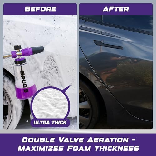 Brug's™ Pro Foam Cannon Clear Edition V2 - Professional Car Wash Foam Gun for Pressure Washer - Adjustable Spray Blaster, 1.1mm Orafice, Wide Neck Bottle, 1/4" Quick Connector - Snow Foam Cannon - Image 3