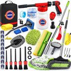 63PCS Car Wash Cleaning Kit,Car Wash Brush with Long Handle,Car Detailing Kit with Foam Gun,Car Cleaning Supplies,Handheld Vacuum, Car Detailing Kit (62PCS) by GASLIKE