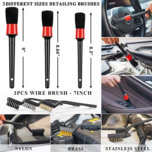 20Pcs Car Cleaning Kit, Interior Detailing Kit with High Power Handheld Vacuum, Detailing Brush Set, Windshield Tool, Blue Complete Auto Accessories for Women, Men - Image 5