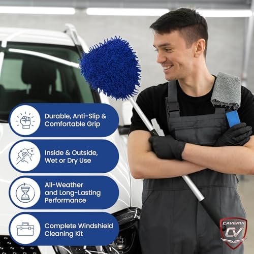 Windshield Cleaner Tool for Inside Car Windows, 6 Microfiber Pads - Image 2