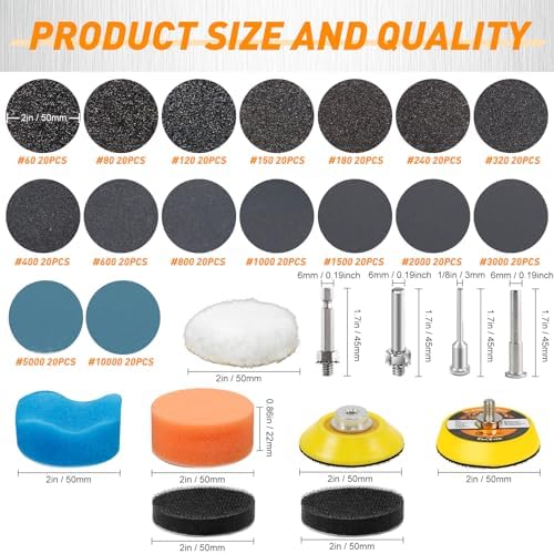 331 PCS 2 Inch Wet Dry Sanding Discs 60-10000 Grit Assorted - Image 2