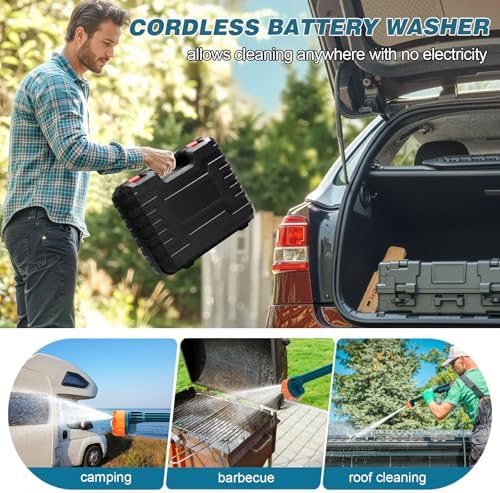 Handheld Car Washer with 6-in-1 Nozzle Battery Charger,Lightweight Washer - Image 2