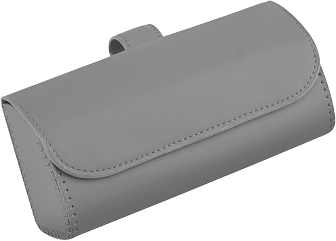 Sunglasses Holder for Car Sun Visor, Leather Auto Eyeglasses Organizer Box with Hidden Magnetic Closure, Vehicle Glasses Case Clip Holder, Car Accessories for Women Men (Gray) by Sylvil