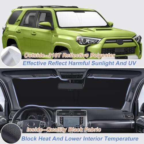 Custom Fit Windshield Sunshade Compatible with Toyota 4Runner 2010-2022 2023 2024 Accessories Blocks UV Rays Sun Visor Protector Folding Front Window Sun Shade Cover Keep Your Car Cooler - Image 2