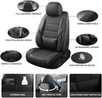 Car Seat Covers Full Set Custom Fit For Toyota Tacoma 2001-2026, Black | Lumbar Support, Premium Faux Leather, Breathable, Anti-Slip, Airbag Compatible, Waterproof, Car Seat Protectors, 2 Row-5Seat - Image 3