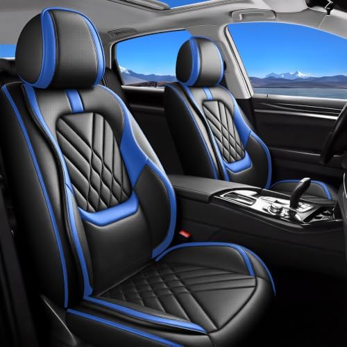 Fit Liberty Car Seat Covers Compatible with Jeep Liberty 2002-2010 2011 2012-Premium Leather,Waterproof,Breathable,Airbag Compatible &All-Weather Seat Cushion Protecto(Full Set,Blue) by Unknown