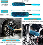 oesee PRO Choice 4 Pack Long Handle Wheel Brush Kit for Cleaning Wheel and Tire- 2X Soft Wheel Cleaning Brush, Detailing Brush and Stiff Tire Brush - Image 5
