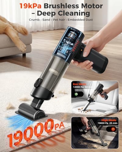 FT55 Portable Car Vacuum with Removable Battery 19kPa Suction Power - Image 3
