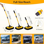 7 in 1 Car Wash Kit with 20L Folding Bucket & Brush, Extendable Car Wash Brush with 40.5" Long Handle, 15° Curved Aluminum Pole, Scratch-Free Microfiber Chenille Mop for SUV Truck RV, Yellow - Image 6