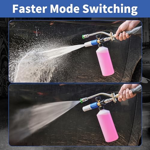 FENG PAI Pressure Washer Foam Cannon with Dual Connector Accessory & 7 Power Washer Sprayer Nozzles, Double Tip Attachment For Soap Cannon, 1/4" Quick Connect, 3600 PSI - Image 3