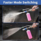 FENG PAI Pressure Washer Foam Cannon with Dual Connector Accessory & 7 Power Washer Sprayer Nozzles, Double Tip Attachment For Soap Cannon, 1/4" Quick Connect, 3600 PSI - Image 3
